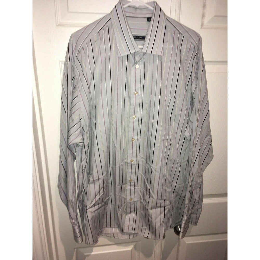 Burberry London Mens Striped Long Sleeve Button Down Shirt Sz XL
